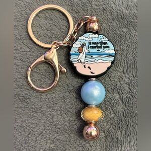 Footprints in the Sand Keychain